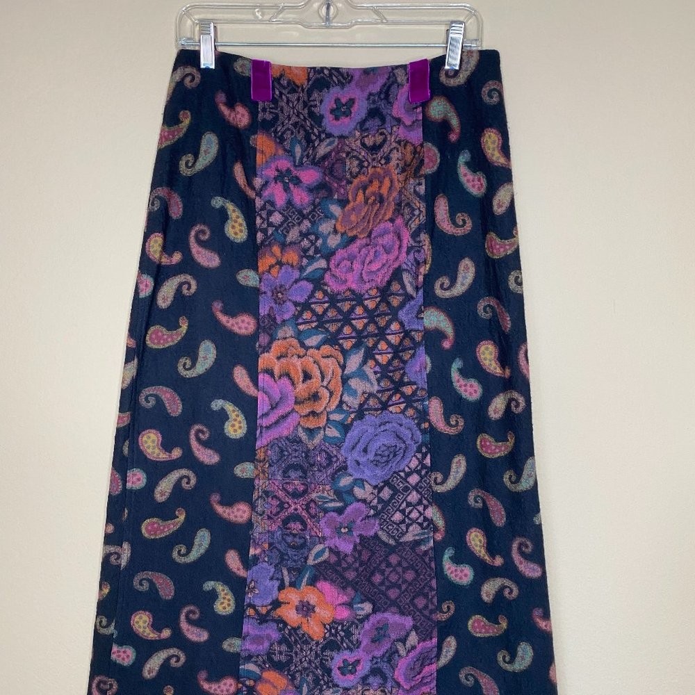 etro paisley long a-line skirt